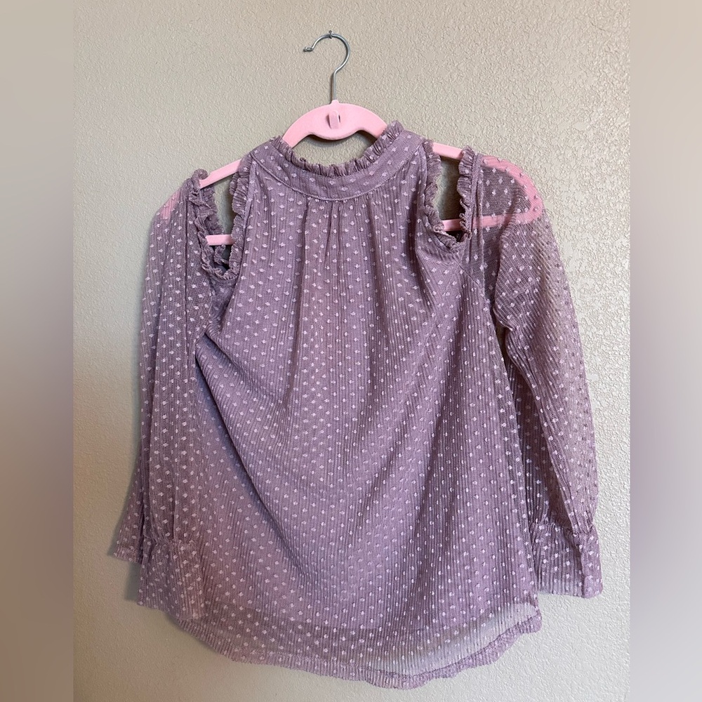 Maurice’s Cold shoulder top with lace overlay